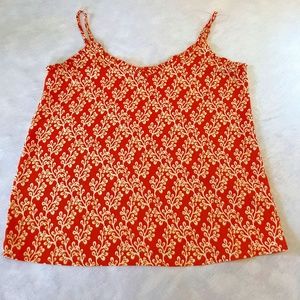 Loft orange and white floral printed tank